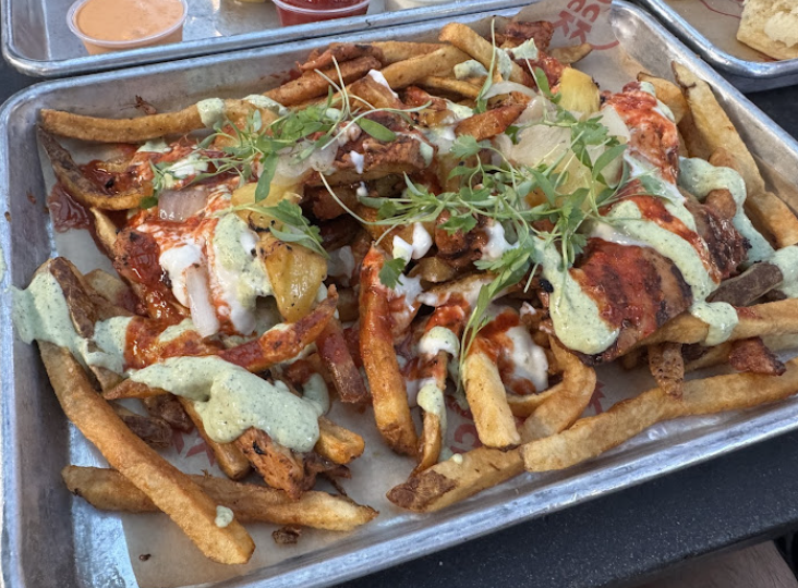 The Crack Shack signature dishes Coop Deville SandwichSeñor CroqueMexican Poutine